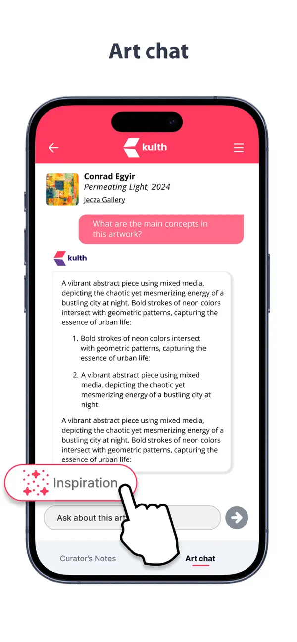 Published Kulth Art Chat screen